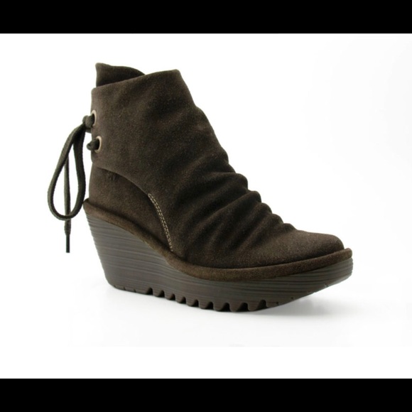 Fly London | Yama Sludge Suede Wedge Booties | Size 39 - Picture 1 of 16